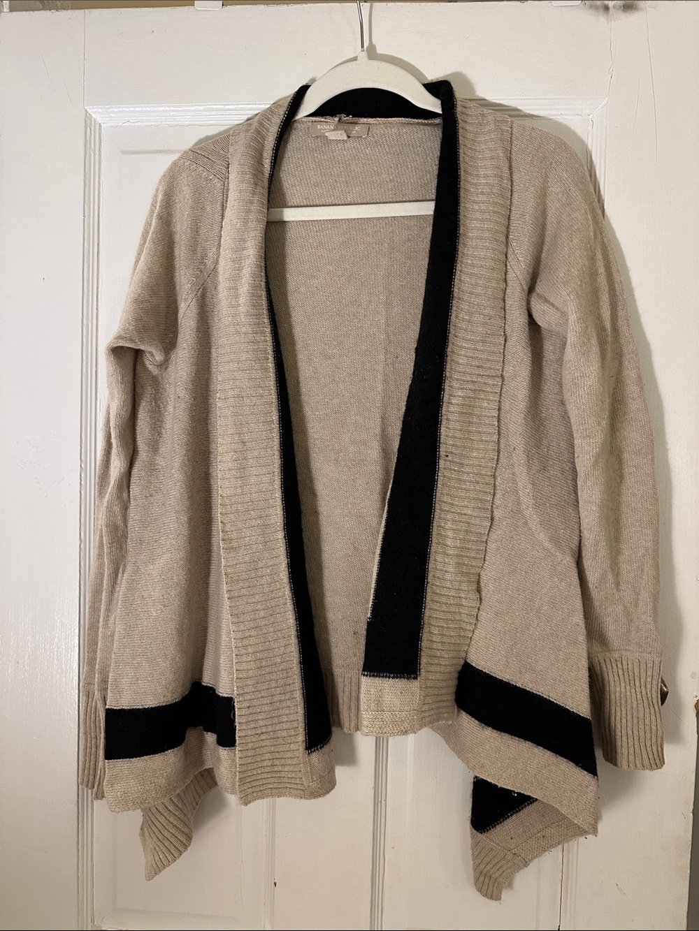 Banana Republic Open-Front Cardigan with Black Trim - Women Sweater
